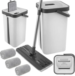 Lame mop RUHHY kahekambri ämbriga 11 l ja 3 mikrokiudkattega