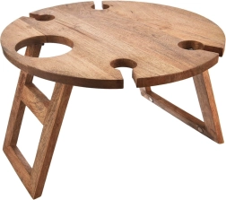 Kokkupandav mangopuust piknikuveinilaud 39,5 × 39,5 × 25 cm