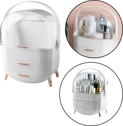 White Cosmetic Organizer with Openable Lid
