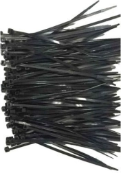Nailonist kaablisidemed 25 cm × 3,6 mm, mustad (100 tk)