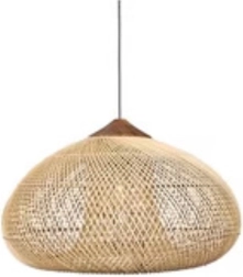 Rippuv rotangist valgusti 50 cm – Looduslik