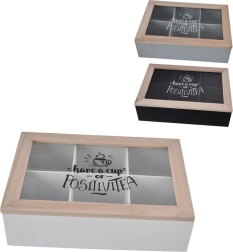 Puidust teekarp 24 × 17 × 7 cm (3 varianti)