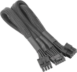 PCIe Gen5 toitekaabli adapter 2x 8pin → 12+4pin 12VHPWR, 600 mm