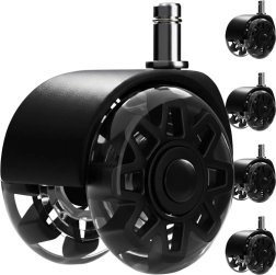 Kontoritooli rattad 2,5" RUHHY, must, komplekt 5 tk