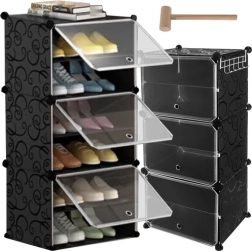 Modulaarne jalanõukapp 6 tasemega, ustega ja nagiga