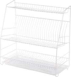 Kolmekorruseline nõudenõruti 50 cm, valge, tilgakandikuga