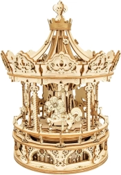 Puidust karussell - 3D pusle koos mängukarbiiga