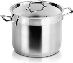 Roostevabast terasest pott kaanega ANETT 22 cm, 6,5 l