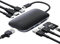 Aukey USB‑C jaotur 8-ühes HDMI 4K, gigabitise Etherneti ja Power Delivery 100 W-ga
