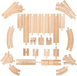 BIGJIGS RAIL puidust rööpad, komplekt 25 detaili