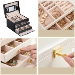 Multi-level LELANI case, premium jewelry box - black