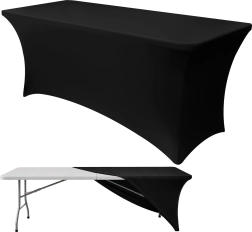 Elastne streč-kate banketilaua kate RUHHY 180 × 75 × 75 cm must - 1 tk