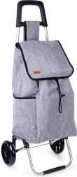 Ostukäru riidest kotiga 40 l, hall