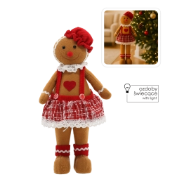 Jõulune piparkooginukk LED-valgusega 46 cm