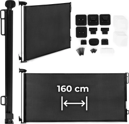 Väljatõmmatav turvavärav treppidele ja ustele 160 cm must ECOTOYS