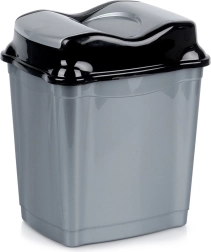 Plastist prügikast klapiga kaanega 16 l, hall