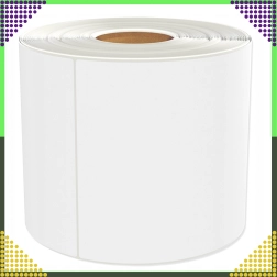 Termilised isekleepuvad etiketid 100 × 150 mm, valge, 500 etiketti rullis, perforatsioon