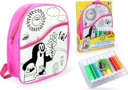 Värvitav roosa seljakott Mutiga, 30 cm ja 8 vildikat