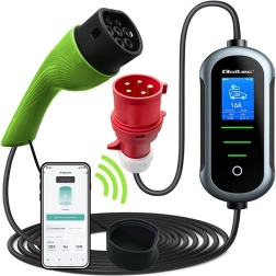 Kaasaskantav Wi‑Fi elektriauto laadija Type 2, 22 kW, 400 V, LCD, 7 m – Qoltec