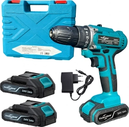 Aku-trell ja kruvikeeraja 24 V kohvri ja 2× 3 Ah akuga