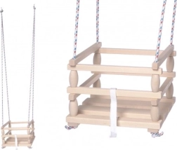 Laste puidust kiik turvapiirdega