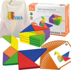 VIGA puidust tangram kaartidega – hariv FSC-puidust pusle
