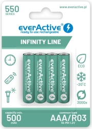 AAA R03 akud 550 mAh – valmis kasutamiseks, Infinity Line (4 tk)