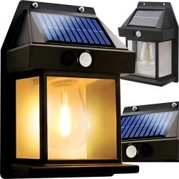 Päikesetoitel seinapealne LED-valgusti liikumisanduriga, soe valge 3000K, IP44