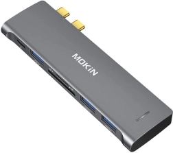 USB-C HUB 6-in-2 MacBookile MOKIN (hõbedane)