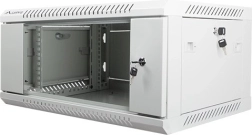 Seinale kinnitatav 19" paigalduskapp 4U 600×450 mm klaasuksega – Hall