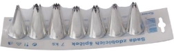 Set of Pastry Decorating Tips, 7 pcs, Tin-Plated Metal