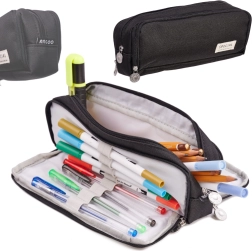 Koolitarvete kolmekambriline pinal 3‑ühes – must