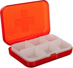 Plastikust ravimikarp 6 sektsiooniga