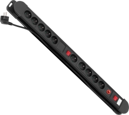 MACLEAN ENERGY pikendus- ja ülepingeprotektsiooniga jaotusliist, 10 pistikupesa, 2 lülitit, 1,5 m