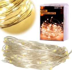 Dekoratiivsed LED-traattulukesed soe valge – 5 m, 50 LED-i