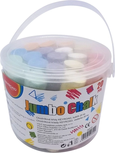 Keyroad Jumbo tänavakriidid, ämber 20 tk