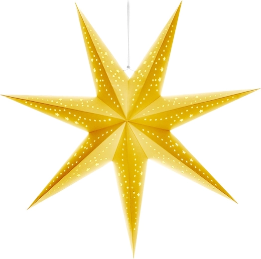 Solight LED Christmas hanging star with timer 60 cm – Gold