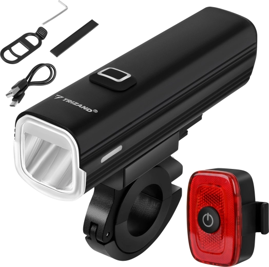 Trizand LED jalgrattatuli 1000 lm USB-C powerbankiga (eesmine + tagumine)