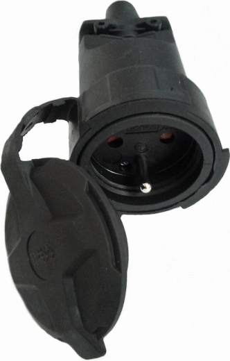 Solight kummist sirge pistikupesa niiskesse ja tolmusesse keskkonda IP65, must