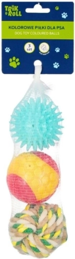 Dog balls with squeaker, set of 3 pcs