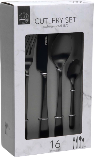 Söögiriistade komplekt 16 tk, must