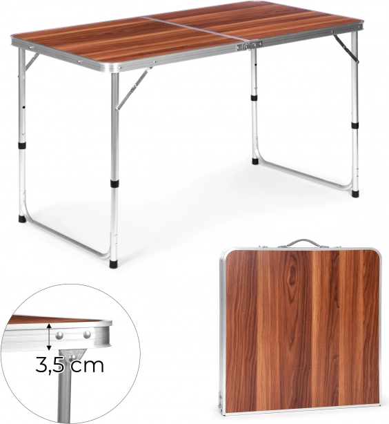 Kokkupandav matkalauа MultiGarden 120 × 60 cm, pruun lauaplaat