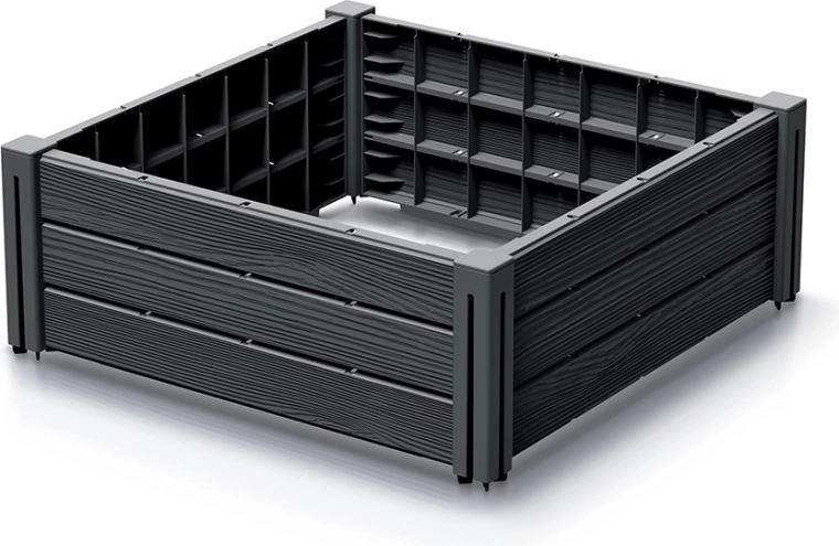 Vastupidavast plastist kõrgpeenar 61,8 × 61,8 cm, antratsiit