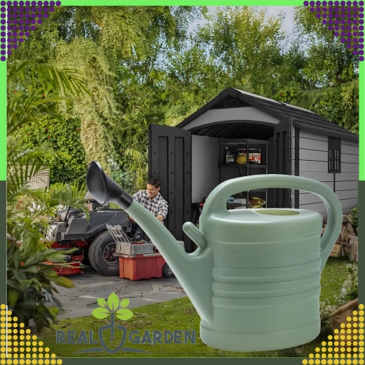 Garden Watering Can 5 L Oval Plastic with Sprinkler Head