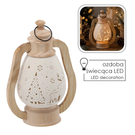 Jõulukuju – keraamiline LED-latern - 1 tk