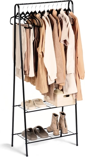 Metallist põrandariidepuu 153 cm – must
