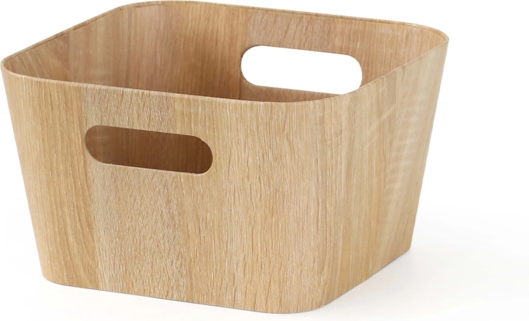 Puidudekooriga hoiukorv 27 × 27 × 16 cm