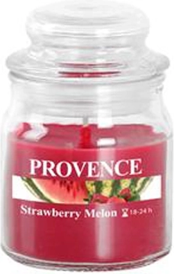 Aromaatne küünal klaasanumas kaanega, maasikas ja melon 70 g