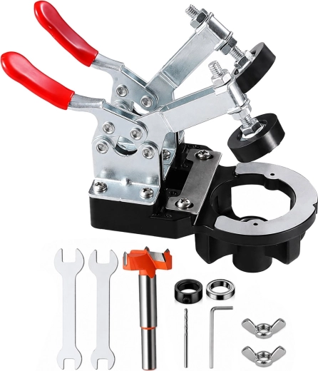 Renew Force drilling jig for 35 mm concealed hinge cups with cutter and drill bit