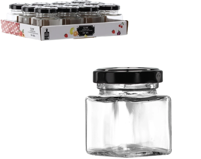 Kandiline purk 50 ml neljakandiline musta metallkaanega